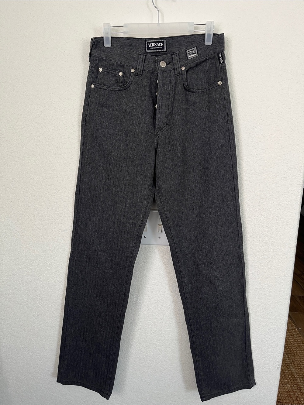 Versace Women's Charcoal Straight-Leg Jeans